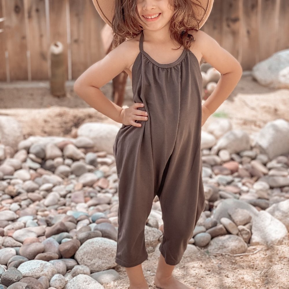 Toddler Girls Grey Harem Jumpsuit
